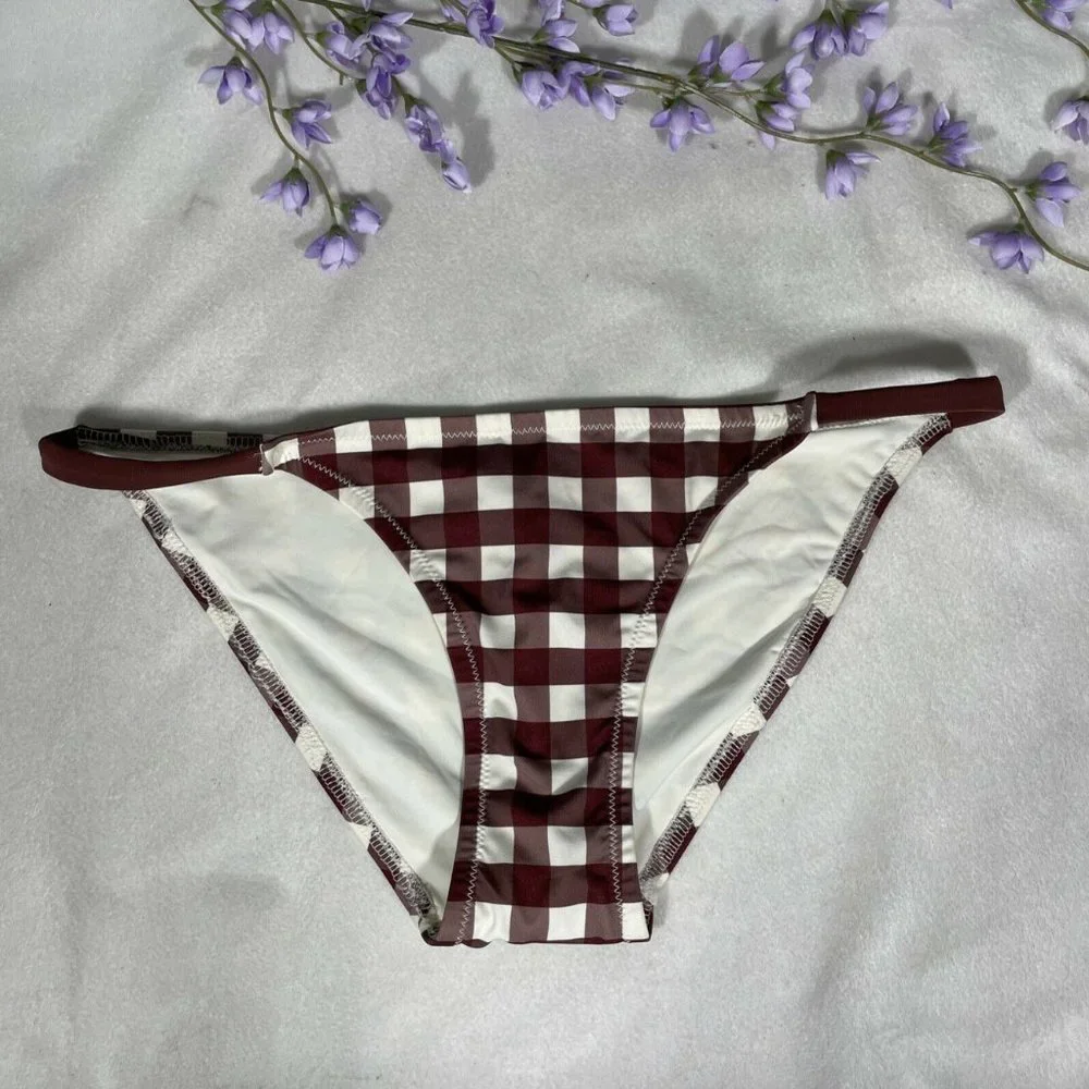 NEW‎ $88 Solid & Striped Gingham Bikini Bottoms
